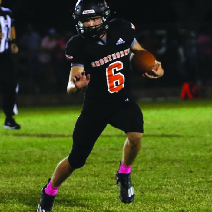 Schulenburg’s John Davis runs the football in Friday’s game. Photo by Audrey Kristynik