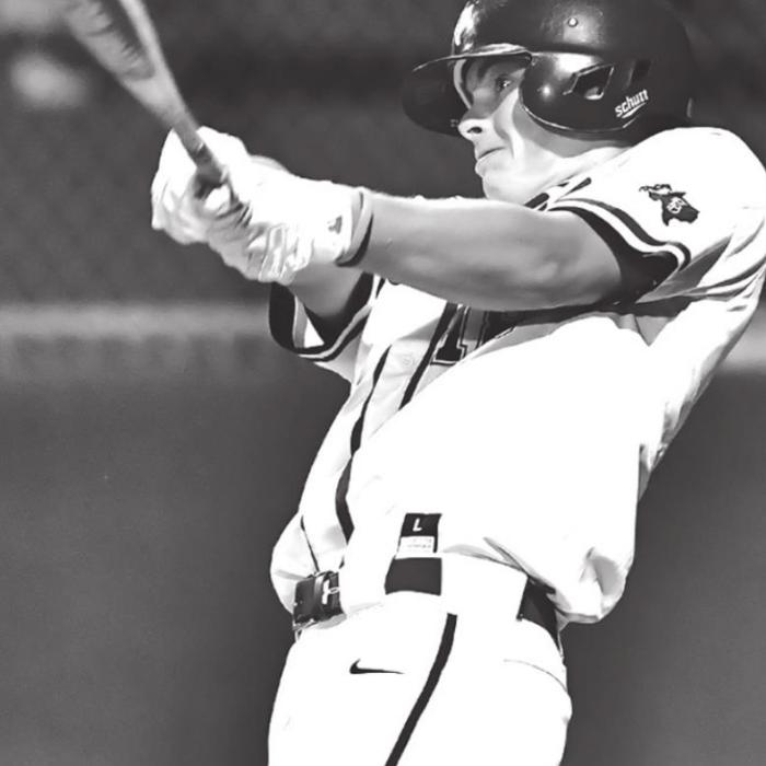 Carson Gibson gets a triple for the Flatonia Bulldog varsity baseball team in last Friday night’s win over the Shorthorns. Photo by Stephanie Steinhauser