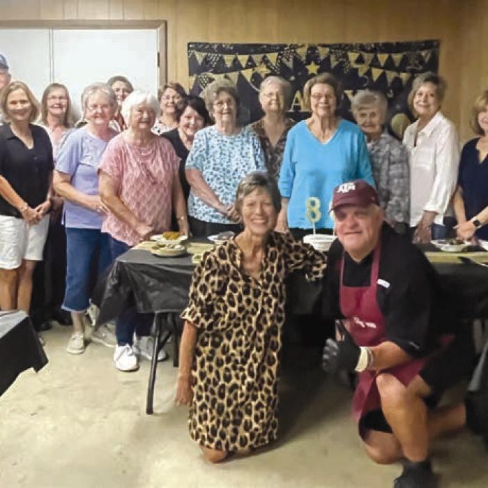 Janice Kasmiersky with her birthday club friends.