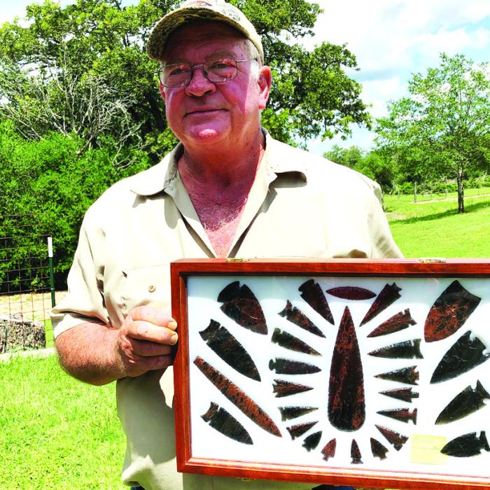 David Koether makes arrowheads employing a hands-on process called knapping. He’s always interested in seeing real ones that have been found locally and enjoys searching creeks for the fascinating artifacts, with landowners’ permission, of course.