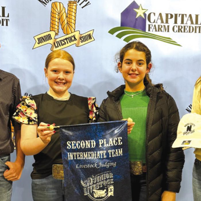 Reserve Champion Intermediate Team: Holden Holub, Kaisley Janecka, Adalyn Carrales, and Tatum Fritsch.
