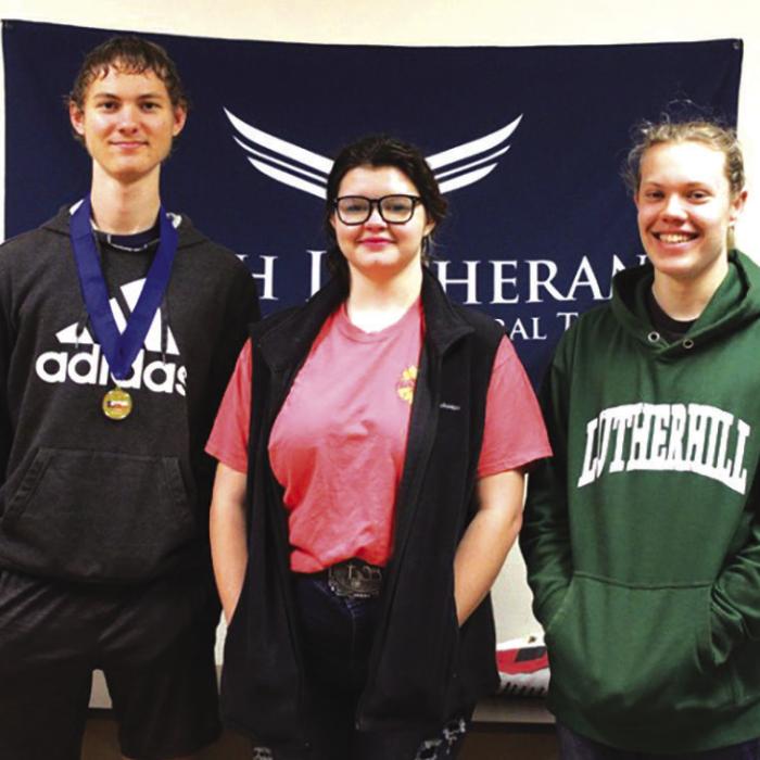 Pictured from left: Timothy Meyer, Kaydence Schroeder, Mason Messer.