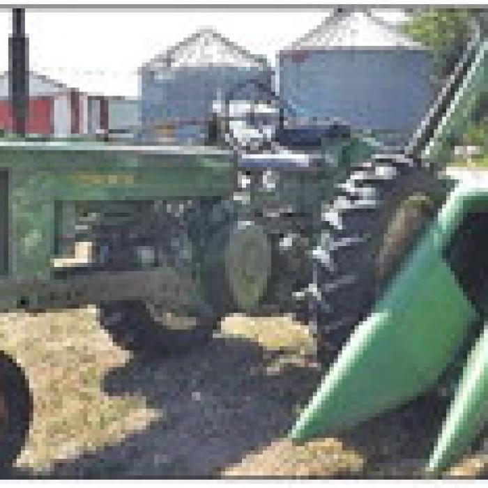 This is a picture of a 1953 corn picker like the one referenced in the story.