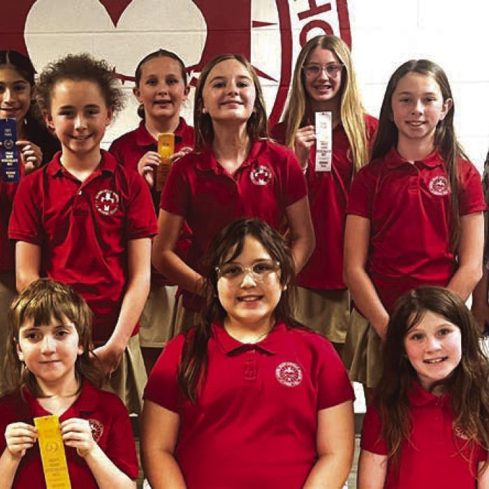 Oral Reading – Coached by Mrs. Vaughn – 4th Grade: Parker Hatfield, Placed 5th Dylan Elliott, Addison Bennetsen, Alt. Presley Byler; 5th Grade: Placed 3rd Hallie Gross, Emmy Neal, Helen Streiff Alt. Krislee Kallus; 6th Grade: Placed 1st Giah Garcia, Placed 5th Charli Hadaway, Placed 3rd Kirtley Kallus, Alt. Taylyn Newton.
