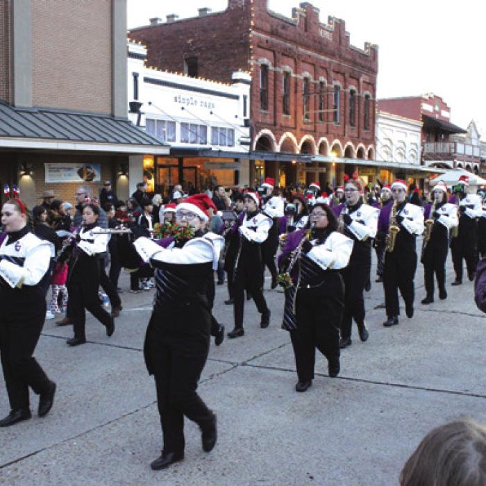 The award-winning La Grange High School band played during the parade that started the fest.