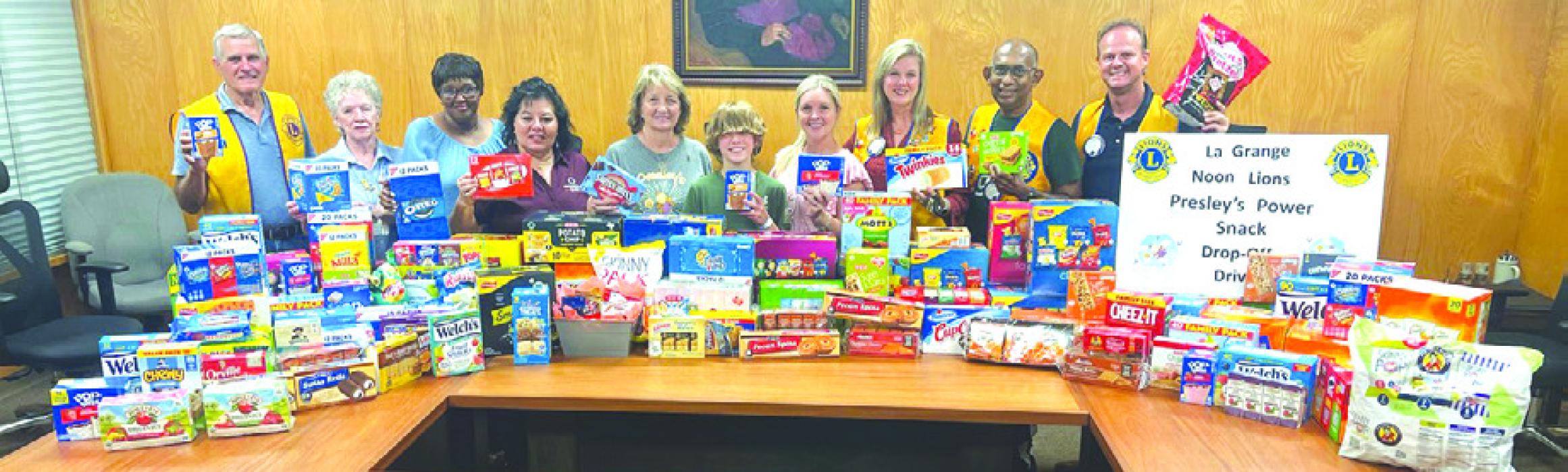 As a global initiative, Lions Club supports finding a cure for Childhood Cancer. This year La Grange Noon Lions club held a snack drive from Sept. 18 to 22 for Presley’s Power. Presley’s Power collects snack items for the parents of the children who are receiving care (for cancer) at Dell’s Children’s Hospital in Austin. The goal is to collect snack items to help stock Presley’s Pantry, which is in the parent’s locker area at Dell’s Children’s Hospital in Austin.