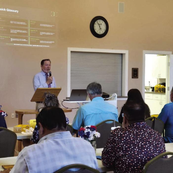 The La Grange Area Chamber of Commerce’s May Lunch and Learn was held at the Texas Czech Heritage and Cultural Center on Tuesday, May 19. Golden Chick of La Grange was the lunch sponsor and donated meals and tea for the attendees to enjoy. Leonard Nuckolls of Contemporary Communications was our speaker, and the topic was artificial intelligence. The next Lunch and Learn will be in July.