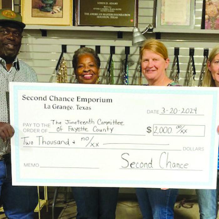 Second Chance Donates to Juneteenth Committee