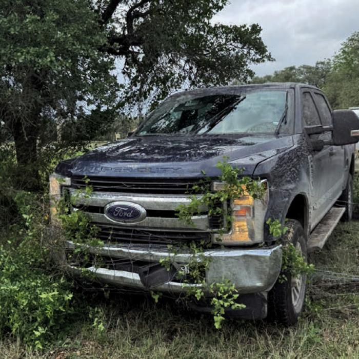 Two Hispanic males in a stolen vehicle led multiple law enforcement agencies on a pursuit that ended just south of here in Lavaca County. The suspects fled on foot and were still at large as of Wednesday, May 7.