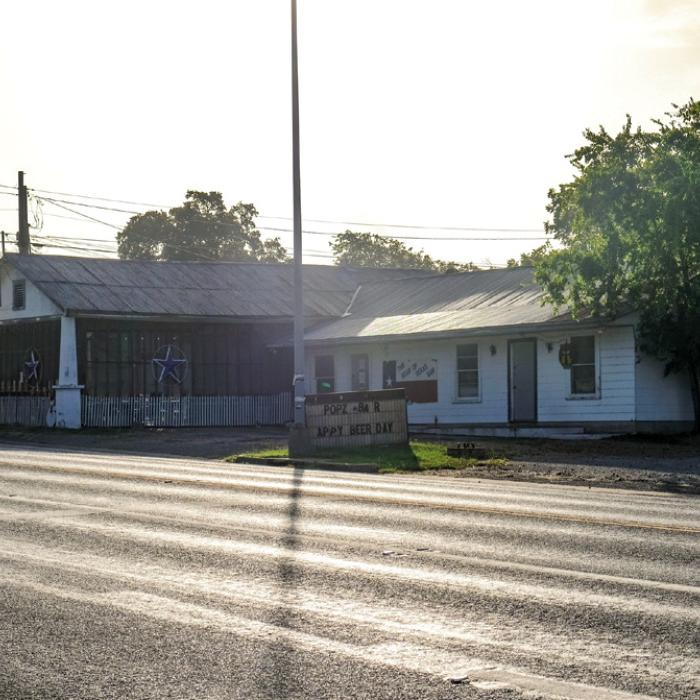 The outside of Popz Star Bar in La Grange, where officers found a man and a woman with gunshot wounds Monday.