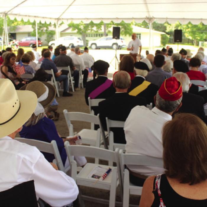 A large crowd that included a number of veterans from several branches of the military attended Monday’s ceremony. Photos by Jeff Wick
