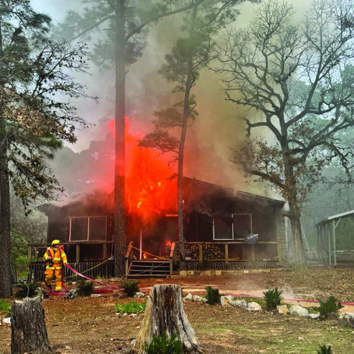 A home at the end of Otto Ln. in the Clear Lake Pines subdivision near Winchester burned on Wednesday, Jan. 8. Photo courtesy of the Fayette County Sheriff’s Office