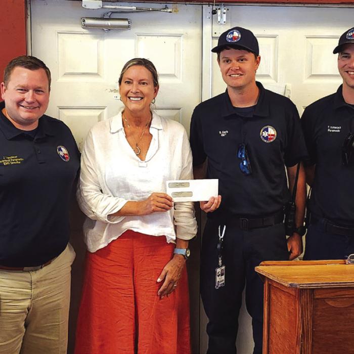 Town of Round Top Gives EMS $10,000