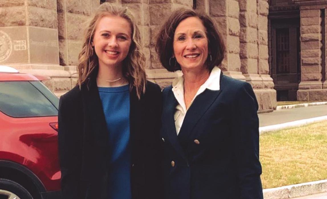 Flatonia Junior Laura James, left, and Texas Senator Lois Kolhorst