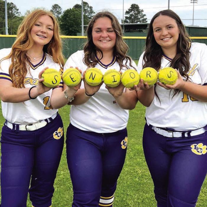 The La Grange softball team was set to begin the playoffs Thursday at Rice Consolidated at 5:30 against Houston Wheatley. The La Grange girls have three seniors this season, left to right, Madison Schroeder, Avery Koehl and Kayleigh Lehmann. The winner of Thursday’s playoff advances to play the Salado/ Lampasas winner in the second round.