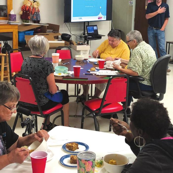 Kevin Raabe, Dairy Farmer’s of America Plant Manager in Schulenburg was the guest speaker recently at the Navidad Valley Community Connections senior center.