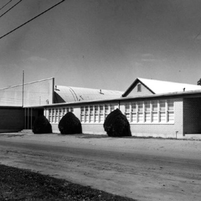 Warren O. Albrecht’s photograph of the Randolph School building in the late 1960s. Courtesy of Fayette Heritage Museum &amp; Archives