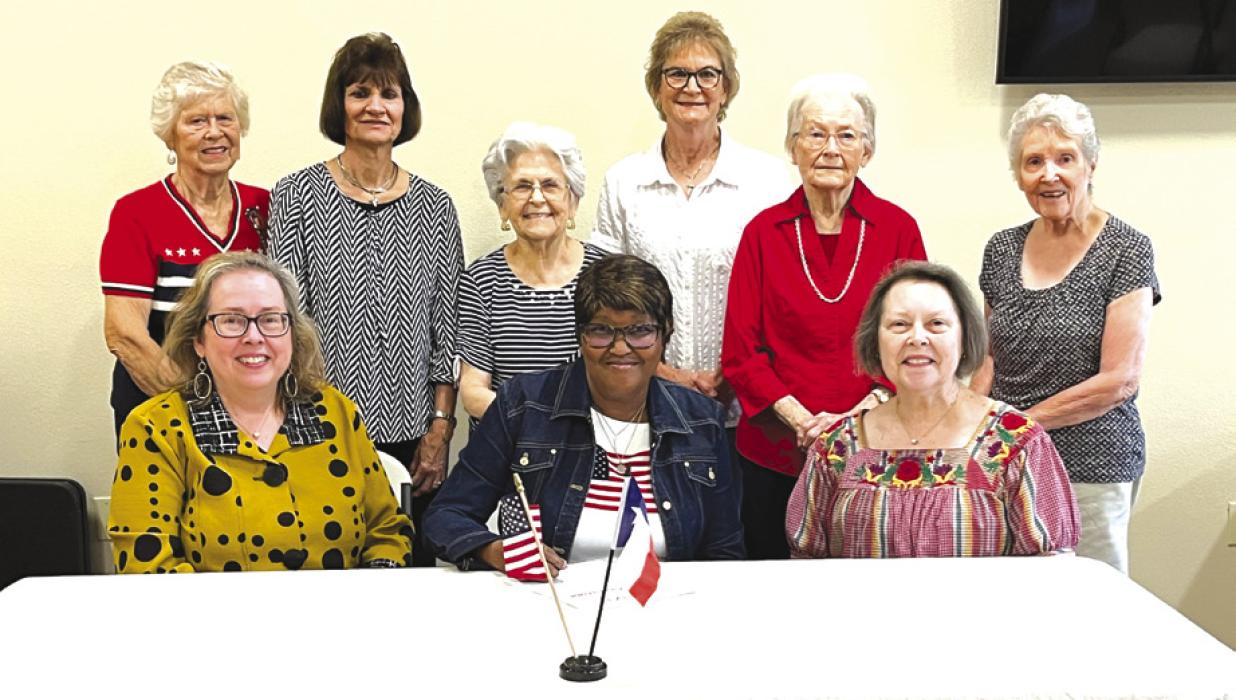 KJZT Family Life proclaims their patriotism by honoring National Flag Day on June 14. Society No. 31 of La Grange had the Flag Day Proclamation signed by La Grange Mayor Jan Dockery at their May 15 meeting in anticipation of the upcoming Flag Day. Pictured are (seated, from left) President Elizabeth Kallus, Mayor Jan Dockery, Secretary Marilyn Kothmann, (standing) Doris Lidiak, Treasurer Barbara Eilert, Barbara Brauner, Vice President and District V State Director Joy Kovar, Rose Recek, and Pat Wagner.