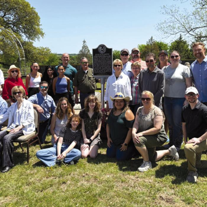 Descendants of the Jaeger, Witte, von Bieberstein, and Hagerdorn families gathered for the historical marker unveiling.