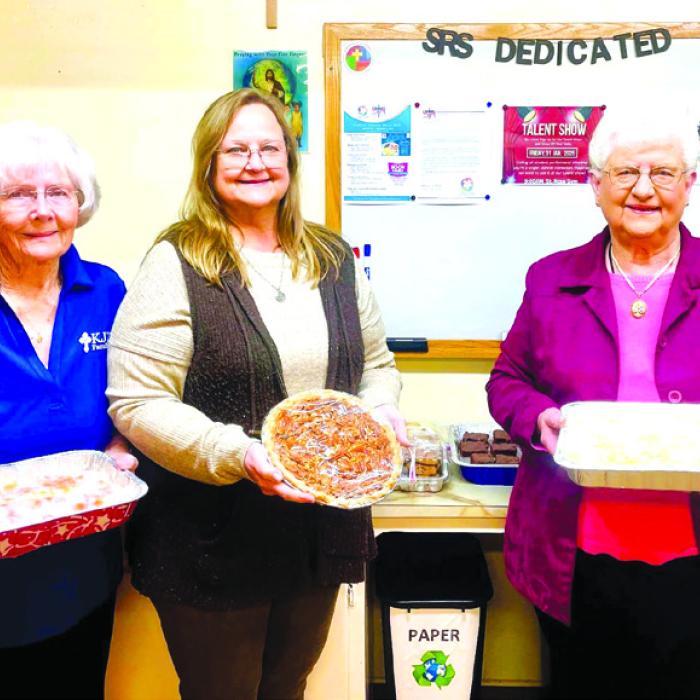 The generous members of Praha KJZT provided baked goods in celebration of Catholic Schools Week to the St. Rose of Lima Catholic School staff on Monday. Appreciation to Phyllis Teyki, Francis Kubenka, Cynthia Koncaba, Eilene Vrazel, Josie Kubenka, Pat Masek and Georgia Cerny for their delicious donations. Pictured from left are Georgia Cerny, Principal Rosanne Gallia, and Pat Masek.