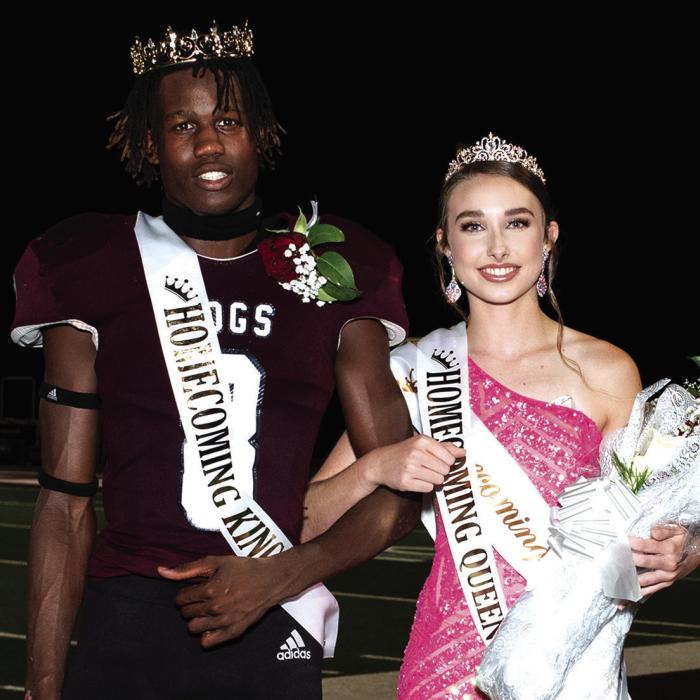 Flatonia High School crowns Jaidyn Guyton and Macy Bonds as the 2022 Flatonia High School Homecoming King and Queen Friday night. Photo by Stephanie Steinhauser