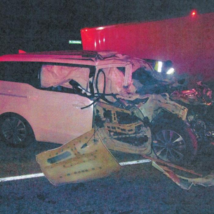 La Grange Volunteer Fire Department had to cut apart this Kia Sedona to free the driver following a wreck on SH 159 in La Grange early Saturday morning. The driver faces a DWI charge.