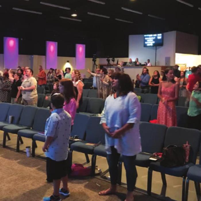 Above and below: scenes from the service.