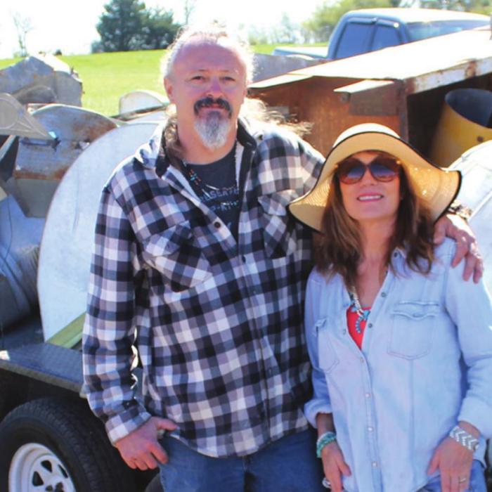 Steve and Robbie Durham came down from the north Texas city of Kauffman and bought about 300 items Thursday and Friday on the first two days of the antiques shows in Warrenton, fully loading down their trailer and truck. “We wanted to buy more, but ran out of room,” Steve laughed. Photo by Jeff Wick