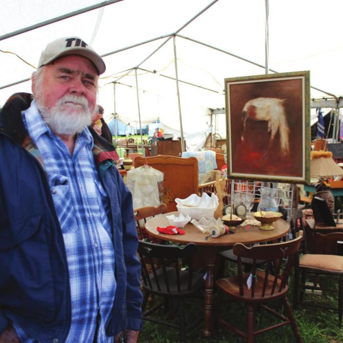 John Bard from Wharton has been setting up his antiques for sale in Warrenton for 15 years.