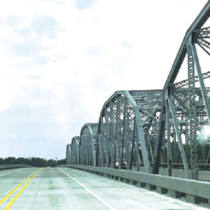 The two Business Highway 71 river bridges in La Grange.