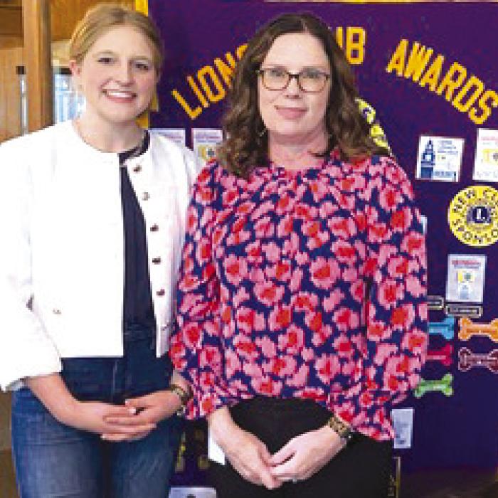 Reagan Moreau pictured with Fayette Electric representative Tracey Denton.