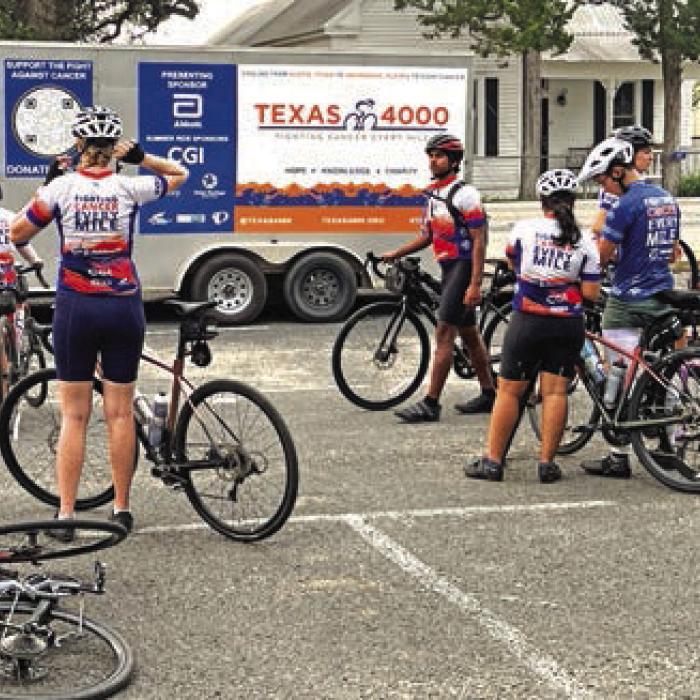 The support trailer holds all the team’s gear and bikes and is a billboard for their mission.