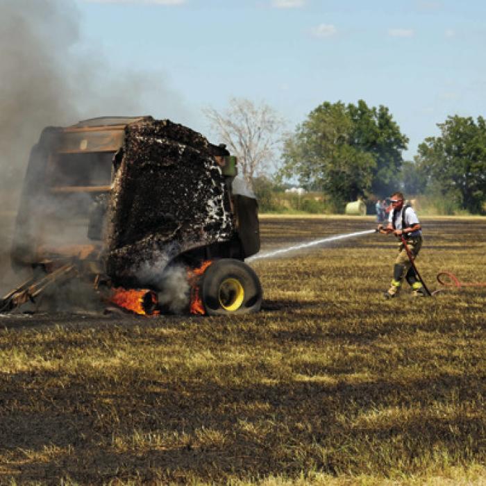 Farmer’s Quick Action Saves Tractor But Not the Baler