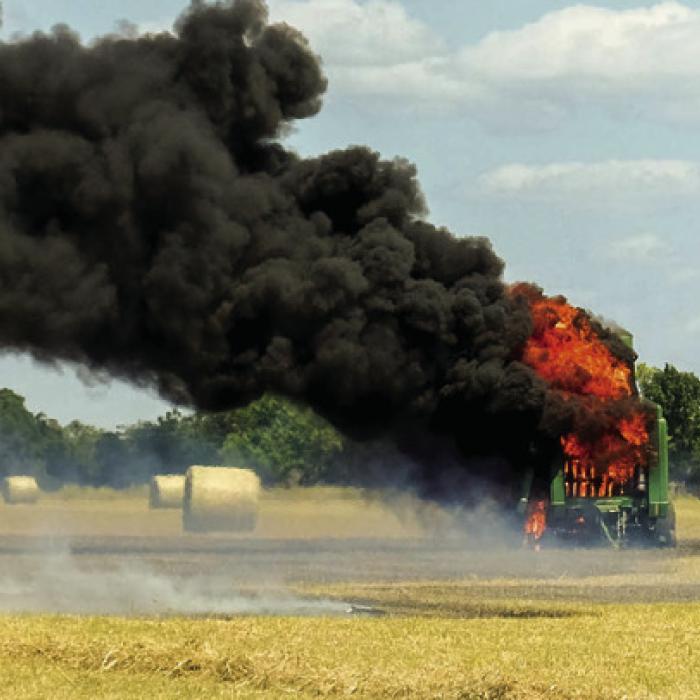 Farmer’s Quick Action Saves Tractor But Not the Baler