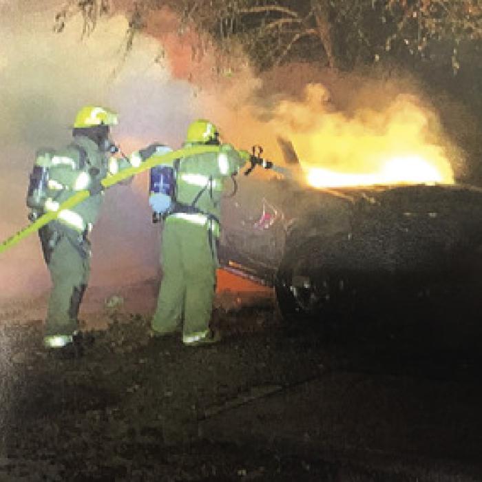 Firefighters responding to Tuesday’s scene.