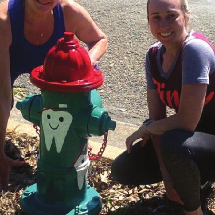 An example of the hydrants that have been painted in La Grange so far.