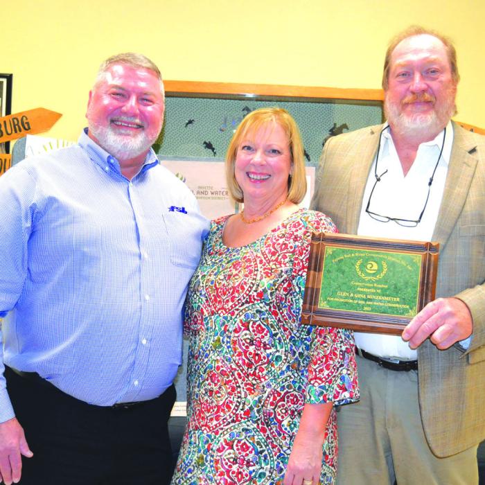 Conservation Rancher: Glen and Gina Minzenmeyer; presenter: Mark Friedrich of Fayette Savings Bank.