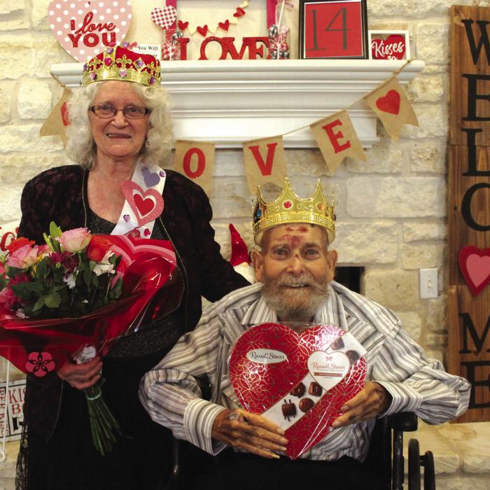 Photo by Jeff Wick Jefferson Place Assisted Living facility in La Grange held a Valentine’s Day Prom on Tuesday. Included in the festivities was the crowning of the Prom Queen and King, which were residents Nancy and Jerry Gosch, who have been married for 55 years. More photos from the festivities are on Page C1 today.