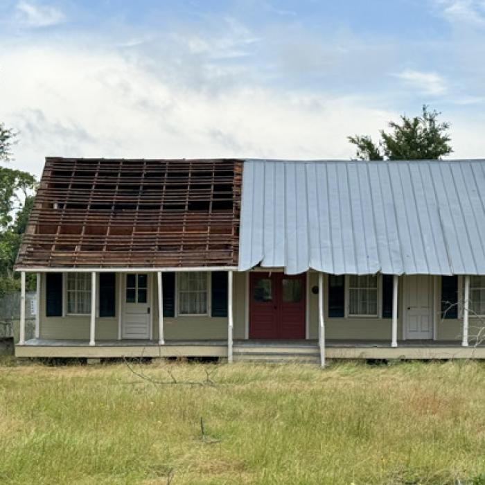 A home on Bear Creek Rd. north of La Grange lost part of its roof in the storm on Thursday. Photo courtesy of Pct. 1 Commissioner Jason McBroom