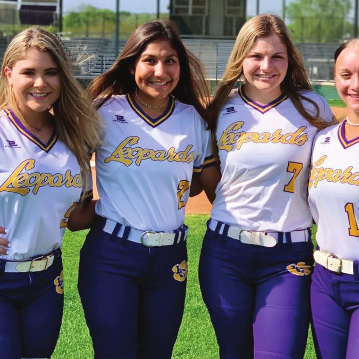 Shown here are the four seniors on the La Grange softball team, left to right: Missy Muras, Alyssa Dela Rosa, Natalie Blackwell and Kailee Jones.