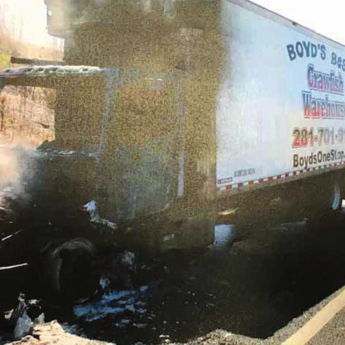 Flat Tire Causes Truck Fire on I-10
