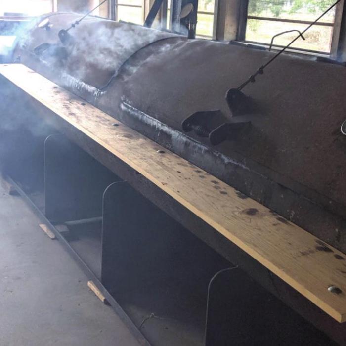 BBQ pits smoking at Quezeen.