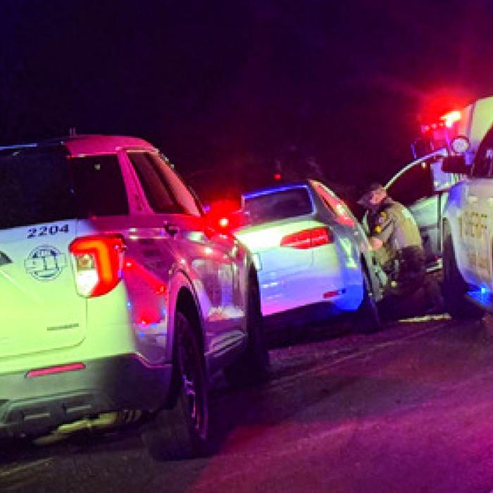 A vehicle pursuit out of Guadalupe County came to an end near Schulenburg last Thursday thanks to assistance from the Fayette County Sheriff’s Office, Schulenburg Police Department and Flatonia Police Department. Photo courtesy of the Fayette County Sheriff’s Office