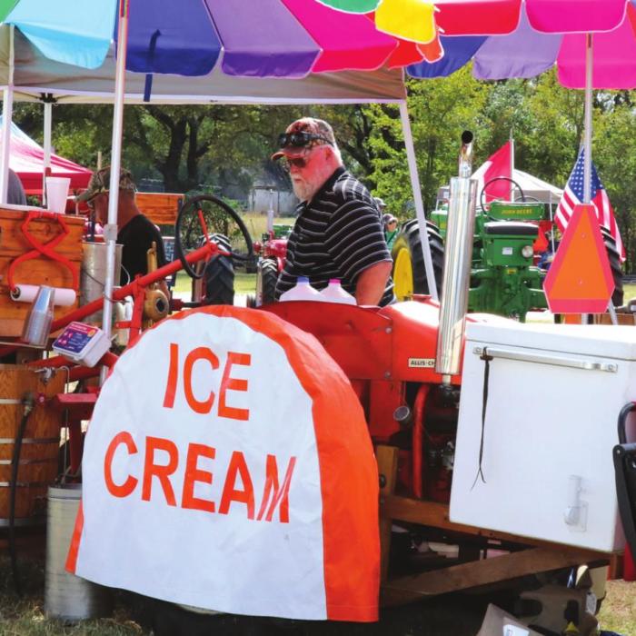 Roy Baker and his homemade Ice Cream machines. He will be back again this year.
