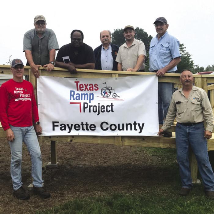 Ramp Volunteers Build in Round Top