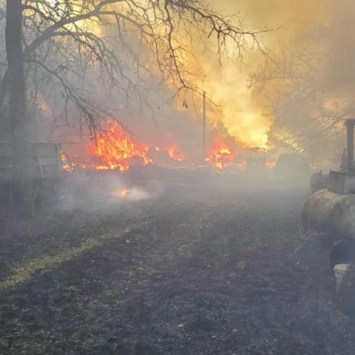 An image of the destruction on Slo John Road near Flatonia. Photo by Flatonia Fire and Rescue
