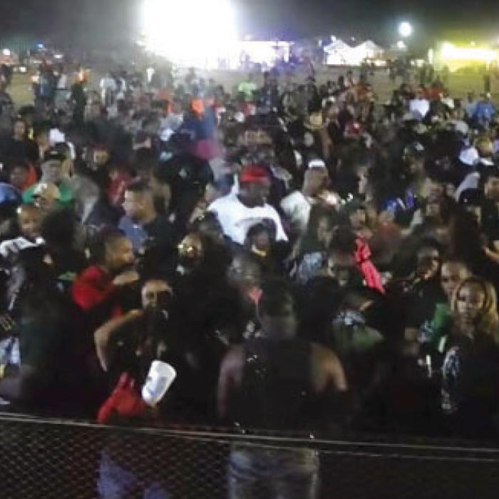 A snap shot of the massive crowd at a zydeco concert following the trail ride this weekend.