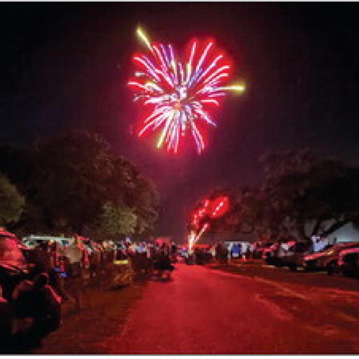 A big crowd of folks stayed to watch the fireworks show in St. John at night. Photos by Andy Behlen