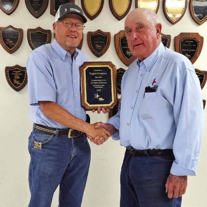 Pictured is Fayette County Vice President Steven Harker (left) and Eugene Niemeyer (right).