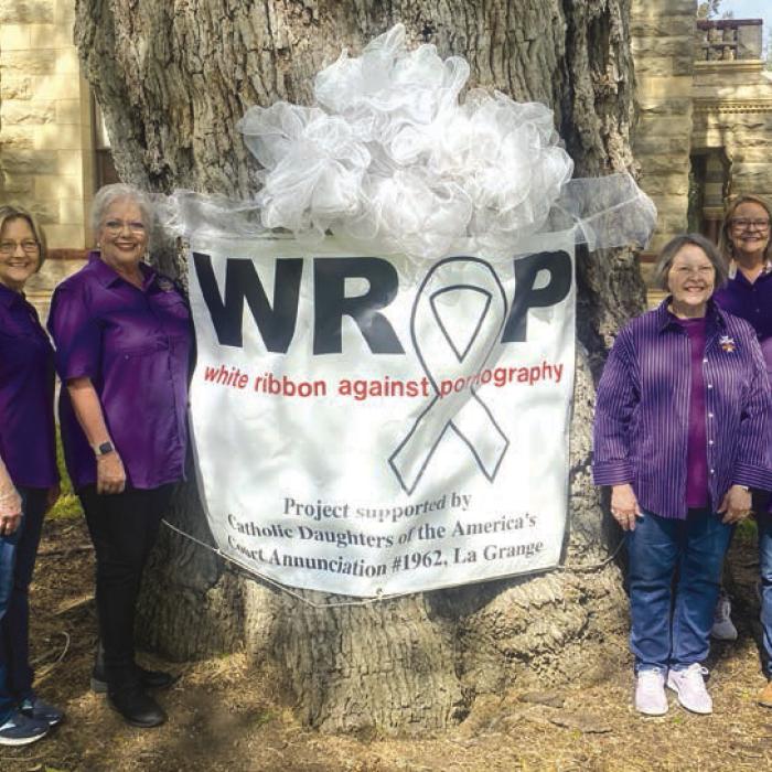Pictured left to right: Elizabeth Kallus, Local &amp; Memorial Scholarship Co-Chair; Shirley Antosh, Financial Secretary; Sherry Hebert, Regent; Marilyn Kothmann, Vice-Regent; Theresa Mueller, WRAP Chairperson; Cynthia Novak, State Ways &amp; Means; and Aimee Krause, Treasurer.